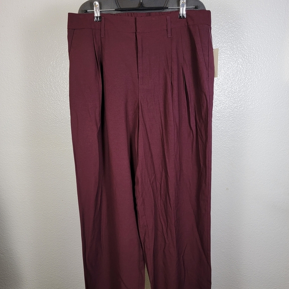 Woman’s High Rise Straight Trousers A New Day  Coral Burgandy Size 12 - Picture 1 of 6